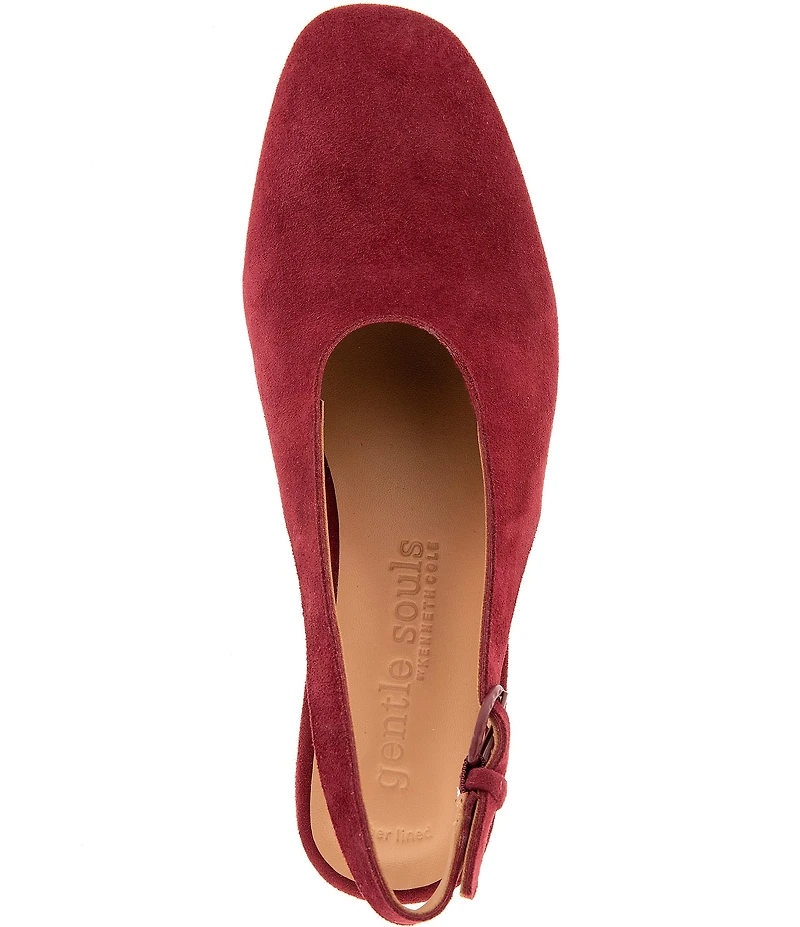 Gentle Souls Kellis Sling Suede Block Heel Pumps