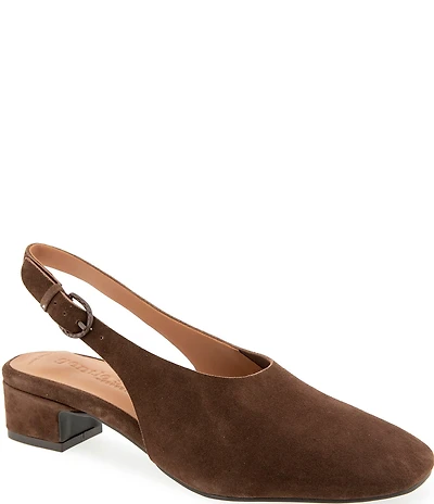 Gentle Souls Kellis Sling Suede Block Heel Pumps