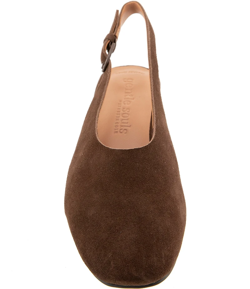 Gentle Souls Kellis Sling Suede Block Heel Pumps