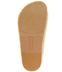 Gentle Souls Kendall Raffia Embellsihed Buckle Platform Sandals