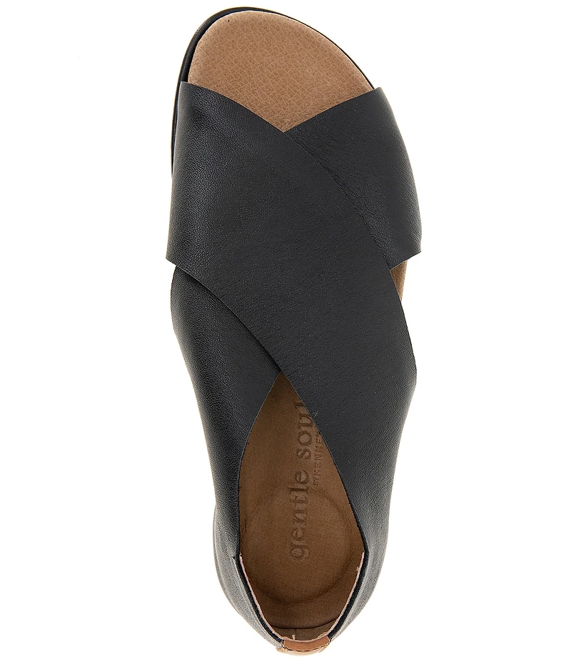 Gentle Souls Laniey Leather Criss-Cross Band Flat Sandals