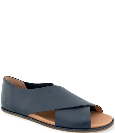 Gentle Souls Laniey Leather Criss-Cross Band Flat Sandals