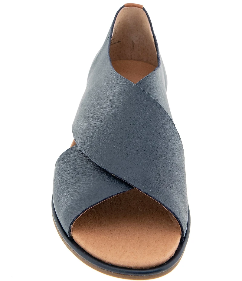 Gentle Souls Laniey Leather Criss-Cross Band Flat Sandals