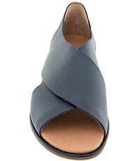 Gentle Souls Laniey Leather Criss-Cross Band Flat Sandals