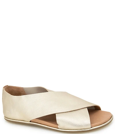 Gentle Souls Laniey Metallic Leather Flat Sandals