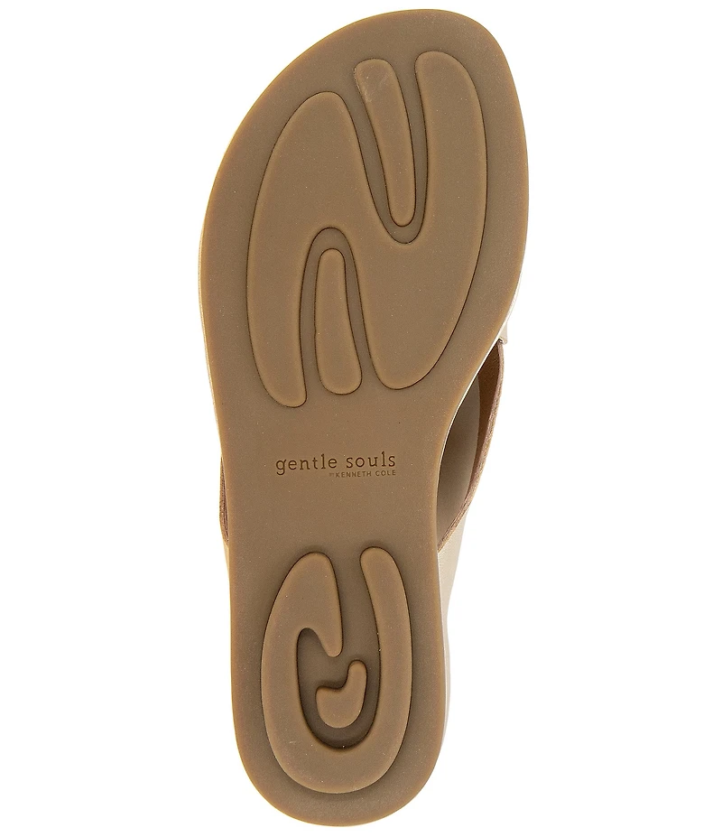 Gentle Souls Laniey Metallic Leather Flat Sandals