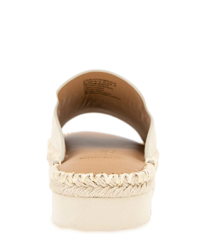 Gentle Souls Leilani Metallic Leather Espadrille Platform Slide Sandals