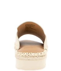Gentle Souls Leilani Metallic Leather Espadrille Platform Slide Sandals