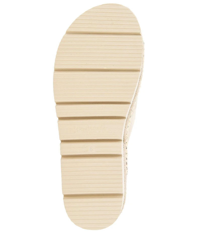 Gentle Souls Leilani Metallic Leather Espadrille Platform Slide Sandals