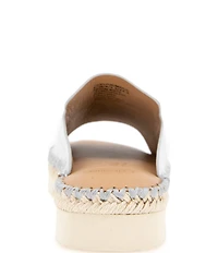 Gentle Souls Leilani Metallic Leather Espadrille Platform Slide Sandals