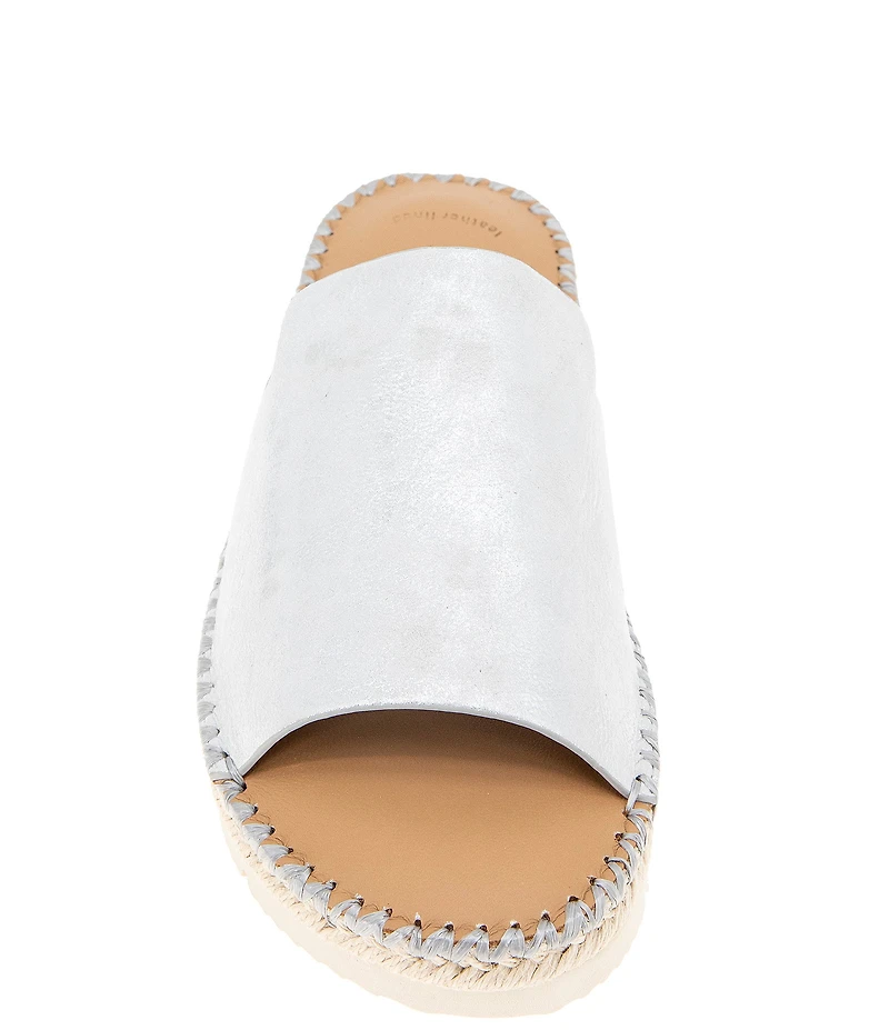 Gentle Souls Leilani Metallic Leather Espadrille Platform Slide Sandals