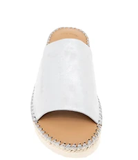 Gentle Souls Leilani Metallic Leather Espadrille Platform Slide Sandals