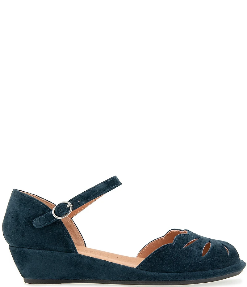 Gentle Souls Lilymoon Suede Ankle Strap Wedge Sandals