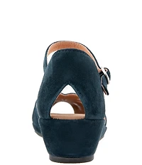 Gentle Souls Lilymoon Suede Ankle Strap Wedge Sandals