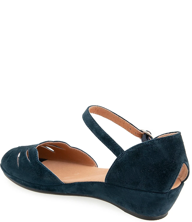 Gentle Souls Lilymoon Suede Ankle Strap Wedge Sandals