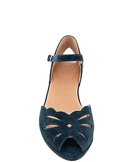 Gentle Souls Lilymoon Suede Ankle Strap Wedge Sandals