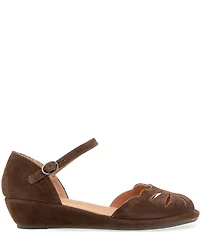 Gentle Souls Lilymoon Suede Ankle Strap Wedge Sandals