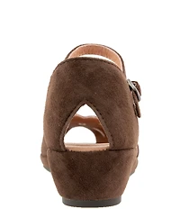 Gentle Souls Lilymoon Suede Ankle Strap Wedge Sandals