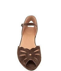 Gentle Souls Lilymoon Suede Ankle Strap Wedge Sandals