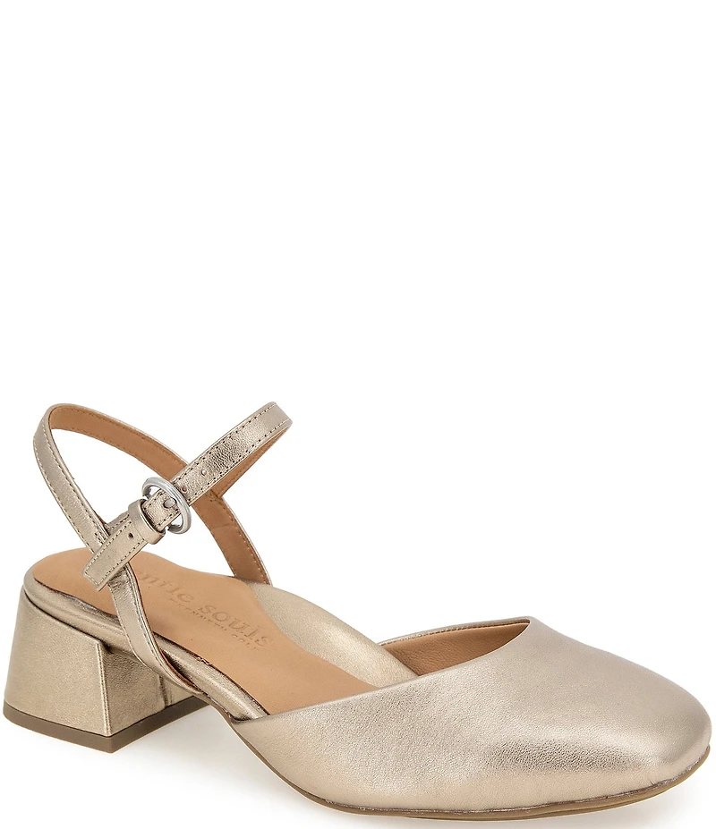 Gentle Souls Lucinda Metallic Leather Ankle Strap Pumps