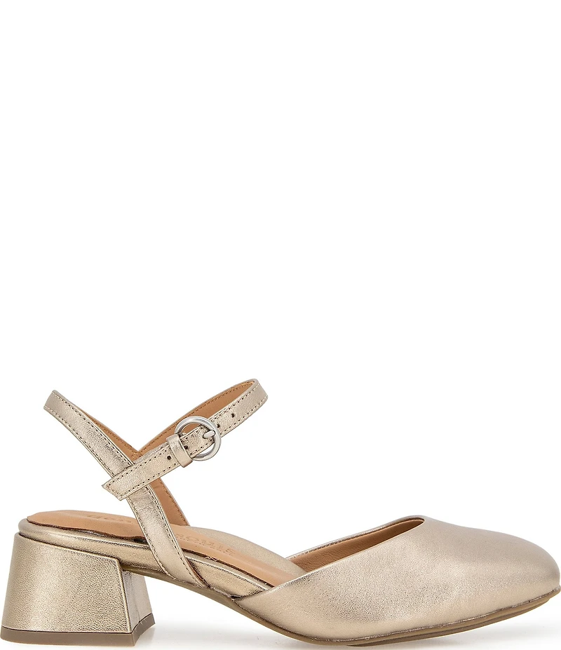 Gentle Souls Lucinda Metallic Leather Ankle Strap Pumps
