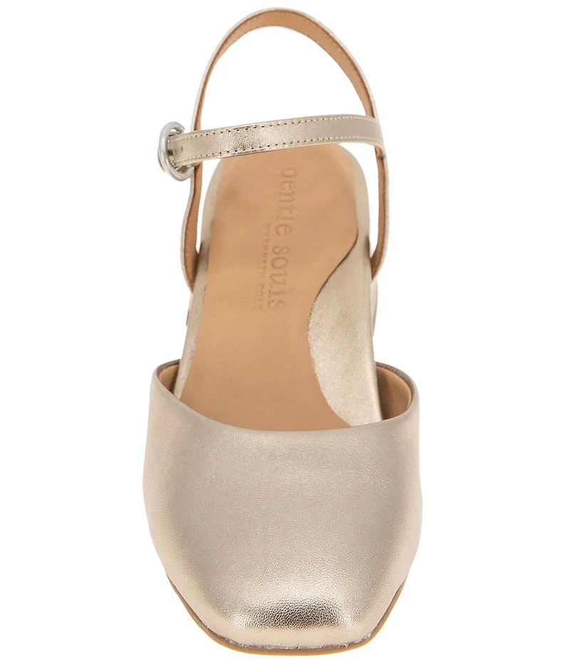 Gentle Souls Lucinda Metallic Leather Ankle Strap Pumps