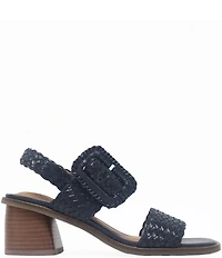 Gentle Souls Madylyn Woven Leather Block Heel Sandals