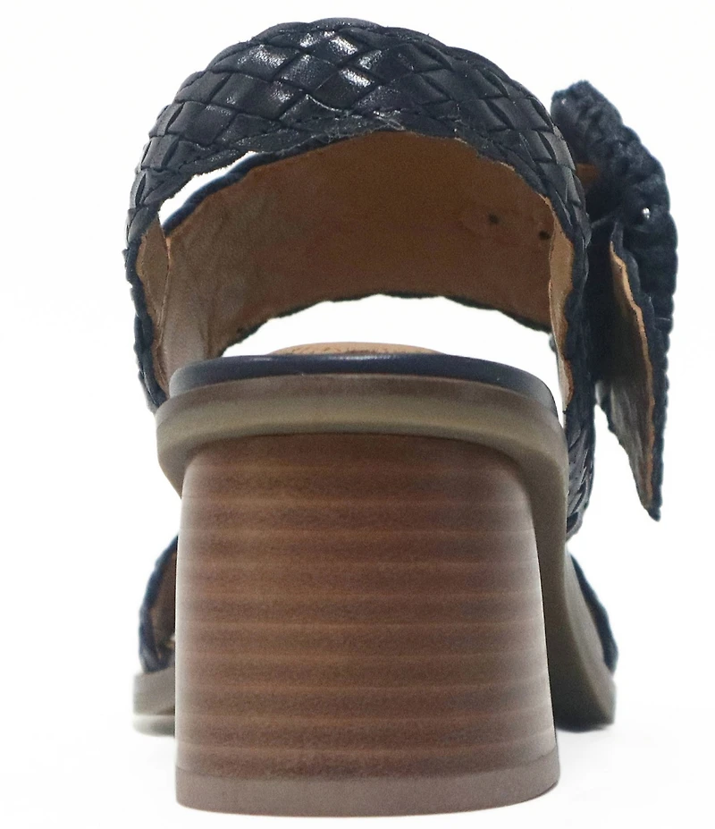 Gentle Souls Madylyn Woven Leather Block Heel Sandals