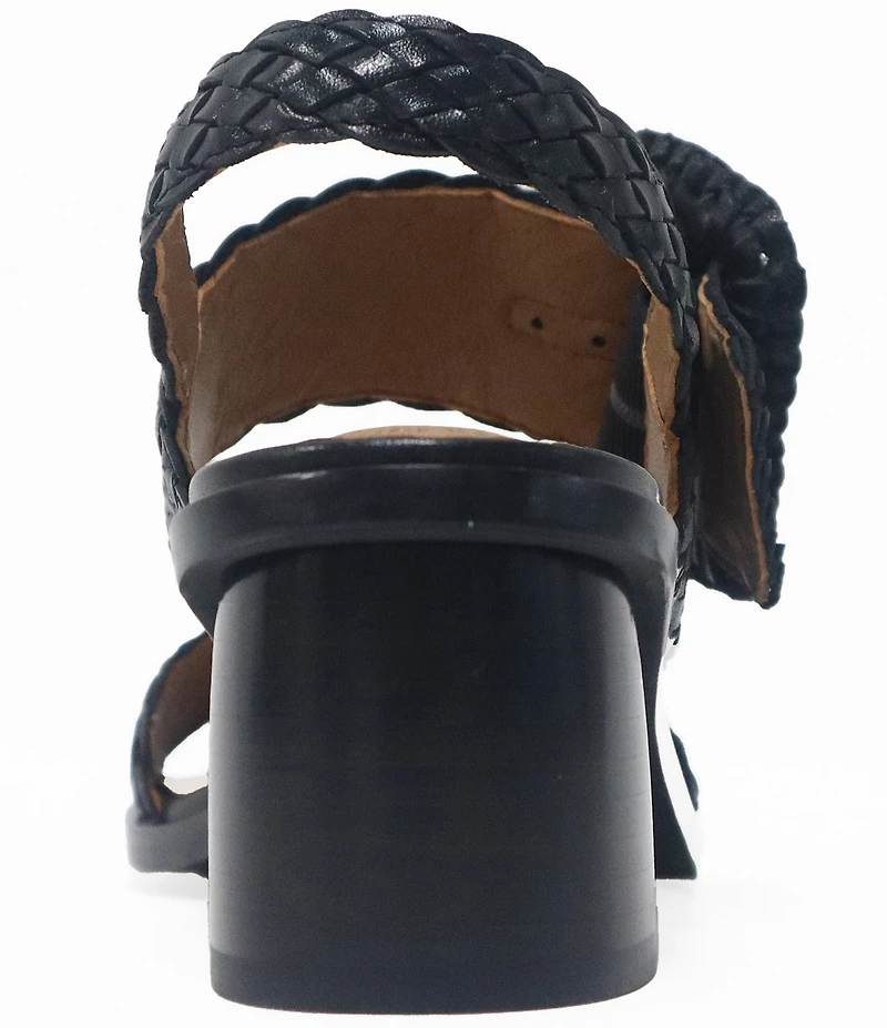 Gentle Souls Madylyn Woven Leather Block Heel Sandals