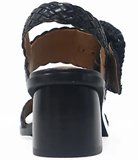 Gentle Souls Madylyn Woven Leather Block Heel Sandals
