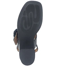 Gentle Souls Madylyn Woven Leather Block Heel Sandals