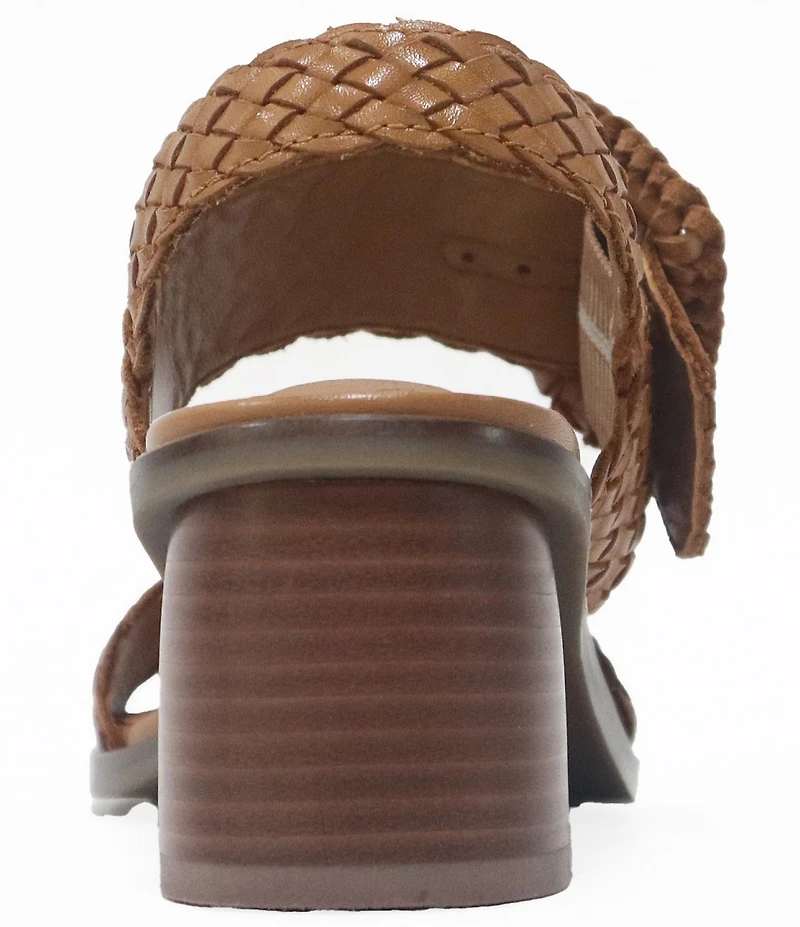 Gentle Souls Madylyn Woven Leather Block Heel Sandals