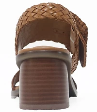 Gentle Souls Madylyn Woven Leather Block Heel Sandals