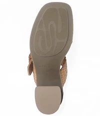 Gentle Souls Madylyn Woven Leather Block Heel Sandals