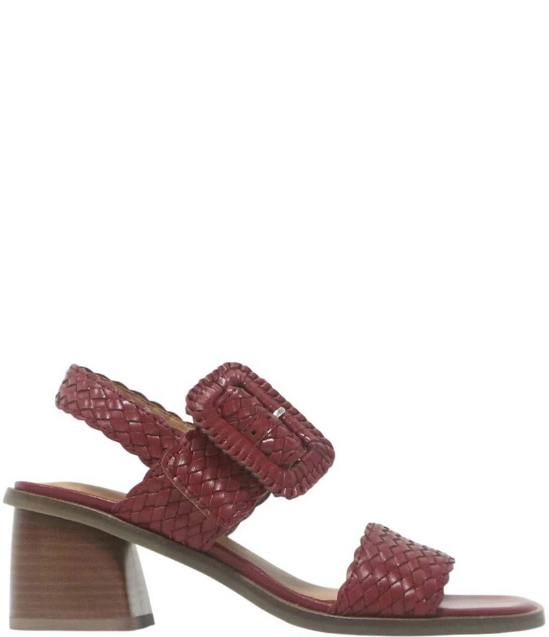 Gentle Souls Madylyn Woven Leather Block Heel Sandals