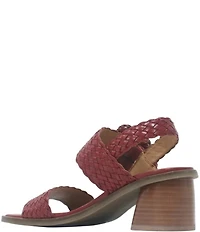 Gentle Souls Madylyn Woven Leather Block Heel Sandals