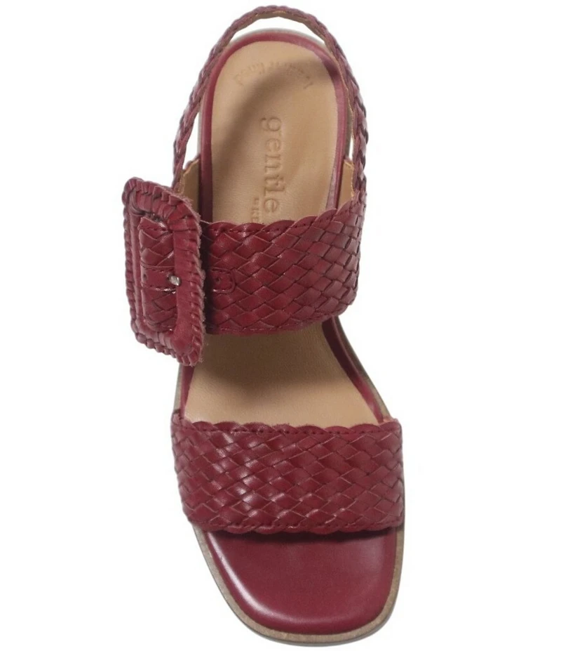 Gentle Souls Madylyn Woven Leather Block Heel Sandals