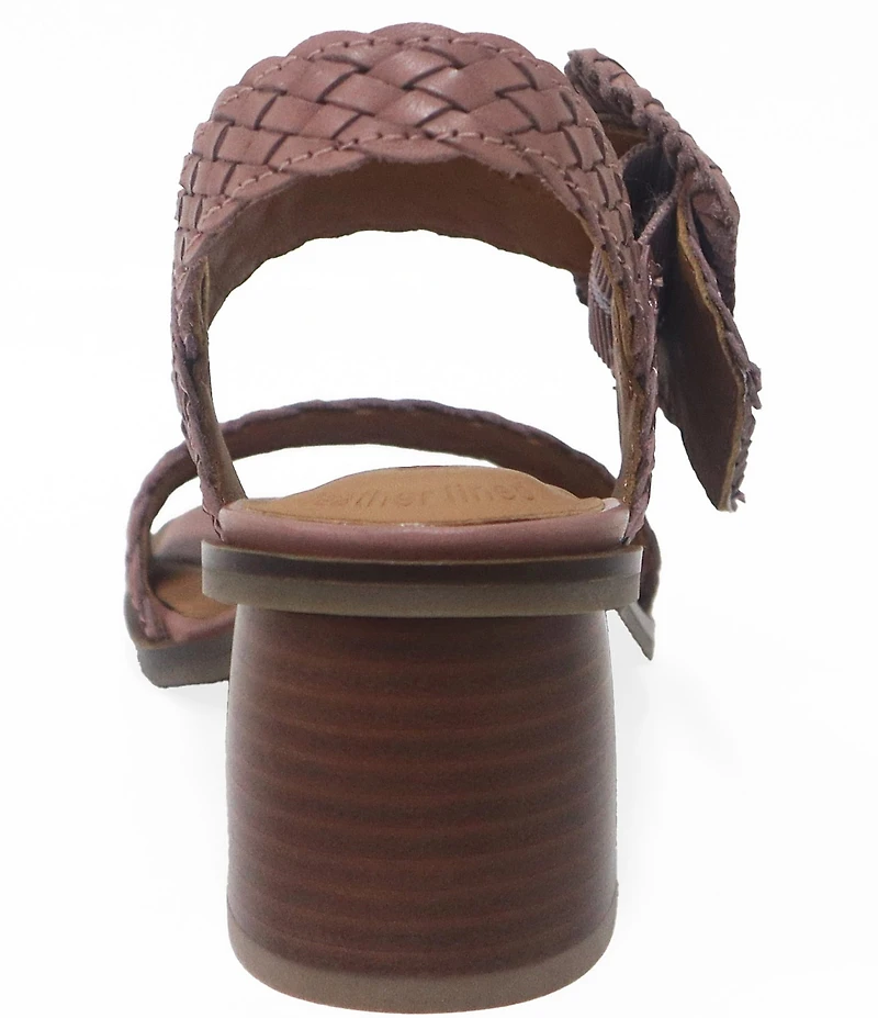 Gentle Souls Madylyn Woven Leather Block Heel Sandals