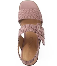 Gentle Souls Madylyn Woven Leather Block Heel Sandals