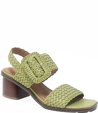 Gentle Souls Madylyn Woven Leather Block Heel Sandals