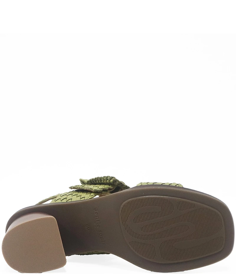 Gentle Souls Madylyn Woven Leather Block Heel Sandals