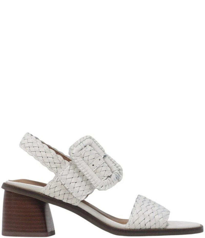 Gentle Souls Madylyn Woven Leather Block Heel Sandals