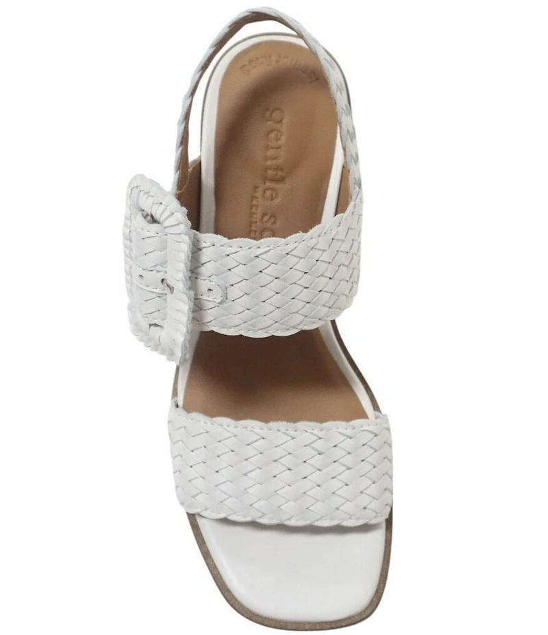 Gentle Souls Madylyn Woven Leather Block Heel Sandals