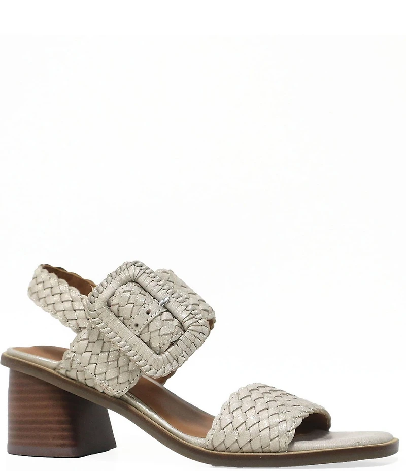 Gentle Souls Madylyn Woven Leather Block Heel Sandals