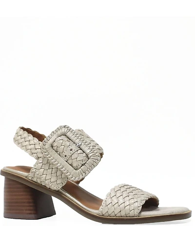 Gentle Souls Madylyn Woven Leather Block Heel Sandals