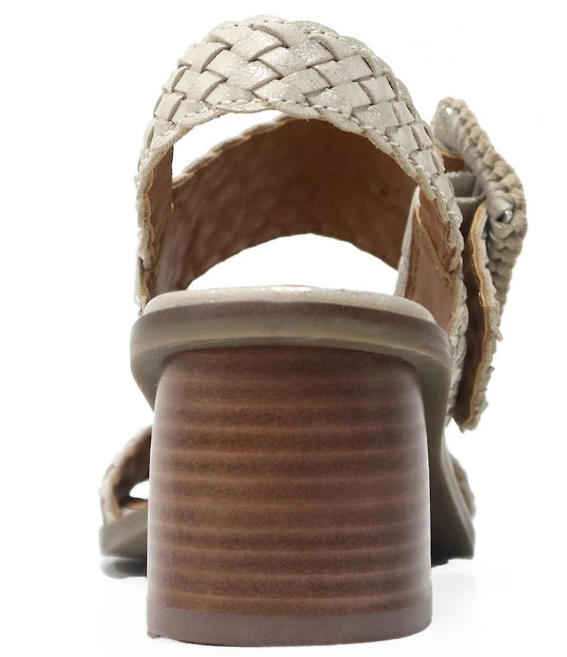 Gentle Souls Madylyn Woven Leather Block Heel Sandals