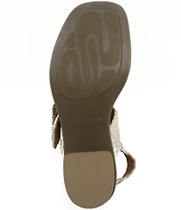 Gentle Souls Madylyn Woven Leather Block Heel Sandals
