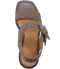 Gentle Souls Madylyn Woven Leather Block Heel Sandals