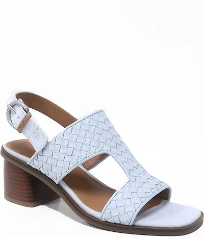Gentle Souls Manda Woven Leather Block Heel Sandals