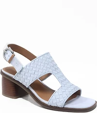 Gentle Souls Manda Woven Leather Block Heel Sandals